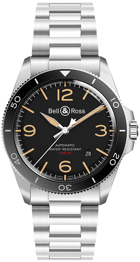 Bell & Ross BR V2 Heritage Steel Black 41mm Dial - The Luxury Well