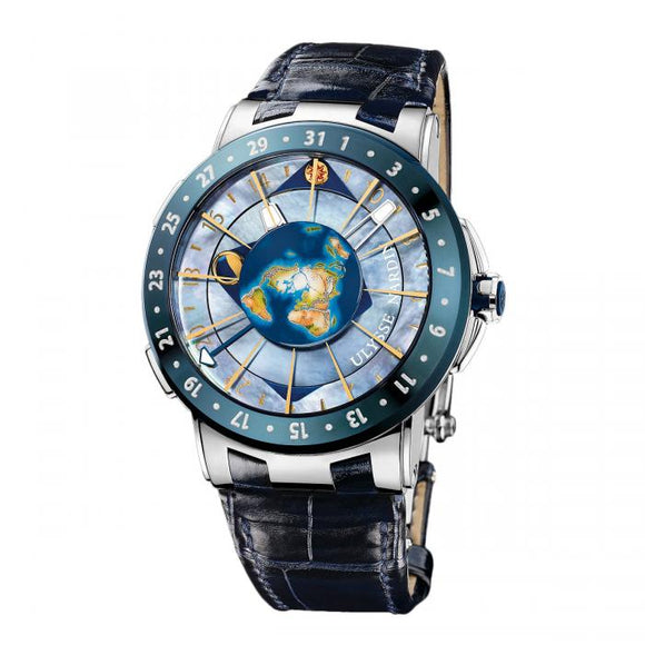 Ulysse Nardin Executive Moonstruck Worldtimer Limited Edition Blue Dial 46mm - The Luxury Well