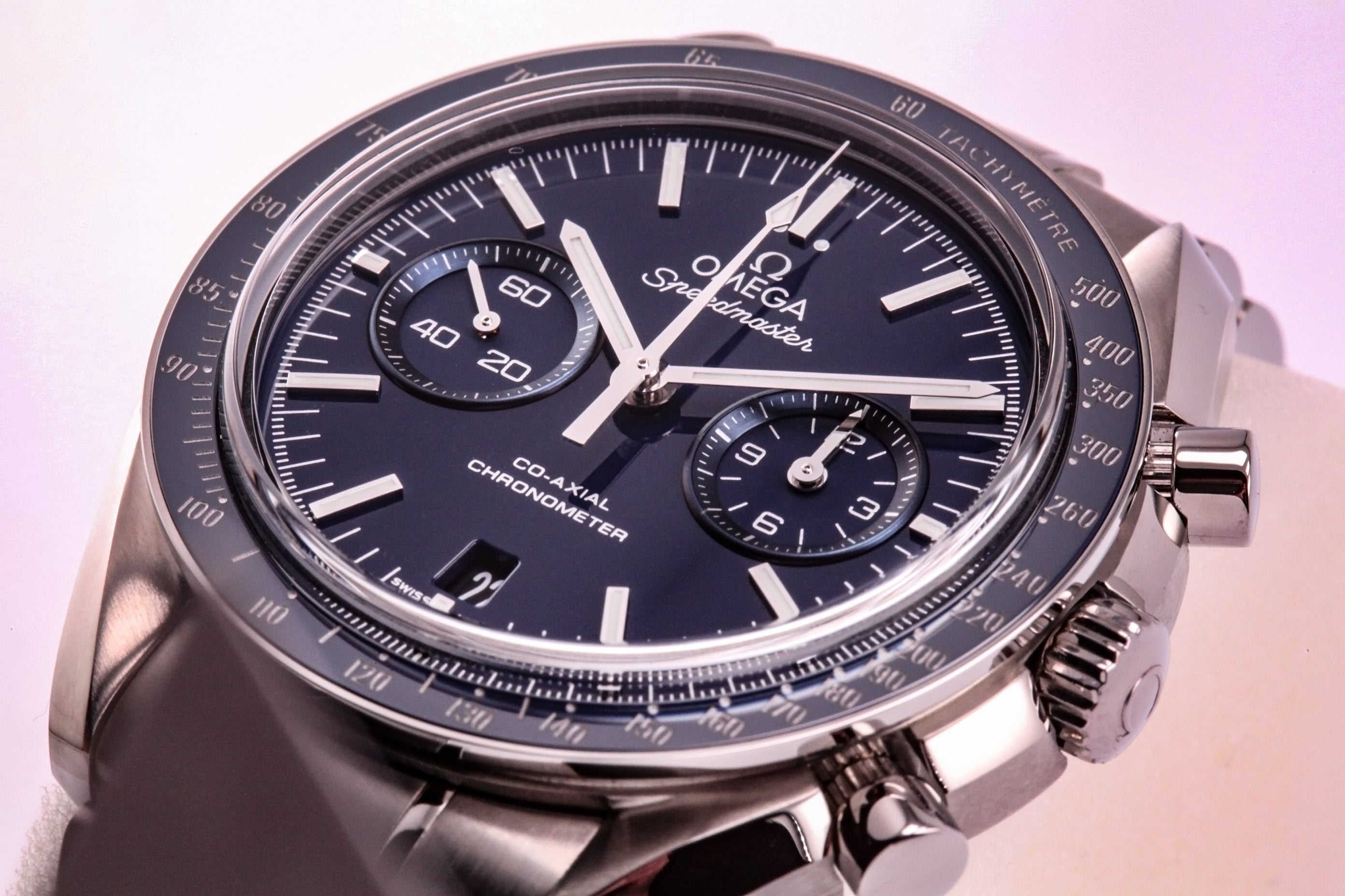 Omega Speedmaster Professional Moon Co Axial Blue Dial Titanium