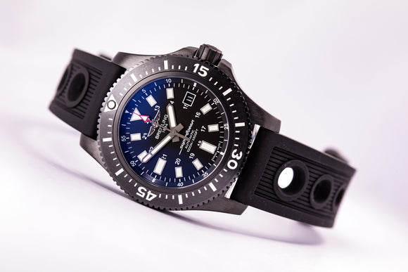 Breitling Superocean 44 Special Black Steel, Ocean Racer with Folding Buckle - The Luxury Well