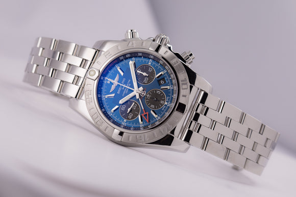 Breitling Chronomat 44 GMT Blue Dial Automatic In-House - The Luxury Well