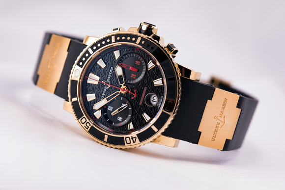 Ulysse Nardin Maxi Marine Diver Chronograph 18kt Gold Edition - The Luxury Well