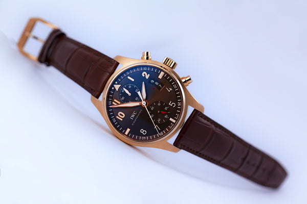 IWC Pilot Spitfire Chronograph 18kt Gold/Brown - The Luxury Well