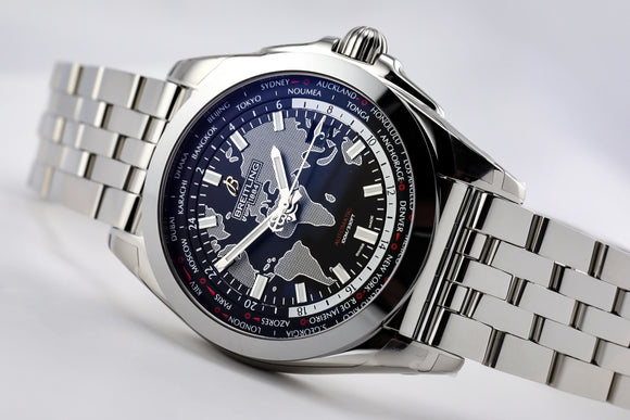 Breitling Galactic Unitime World Time Automatic Black Dial - The Luxury Well