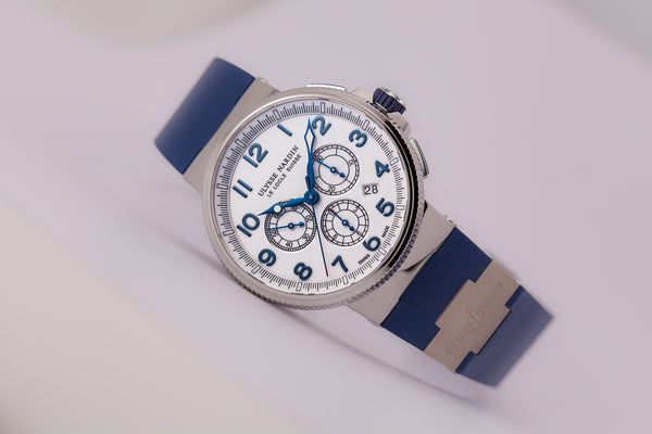 Ulysse Nardin Marine Chronograph White Dial Ref. 1503-150-3-60 - The Luxury Well