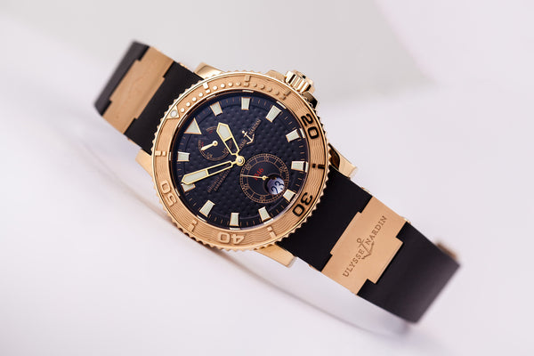 Ulysse Nardin Maxi Marine Diver 18kt Rose Gold Black Dial The