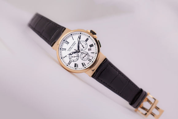 Ulysse Nardin Marine Chronograph Limited Edition 18kkt Gold Manufacture - The Luxury Well