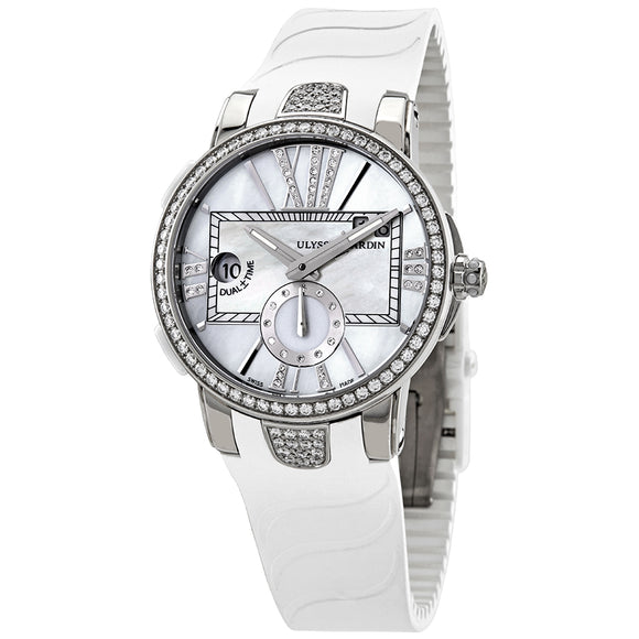 Ulysse Nardin Executive Dual Time Ladies Watch Mother of Pearl Dial 40mm - The Luxury Well