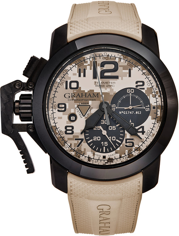 Graham Chronofighter Oversized Chronograph Sand Camouflage Print - The Luxury Well