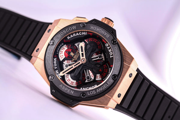 Hublot Big Bang King Power Unico GMT King Gold Black - The Luxury Well