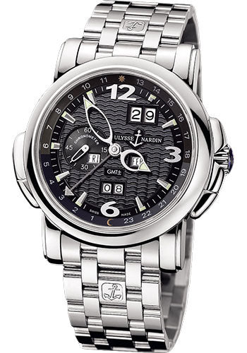 Ulysse Nardin GMT Perpetual Black Dial 18kt White Gold 42mm - The Luxury Well