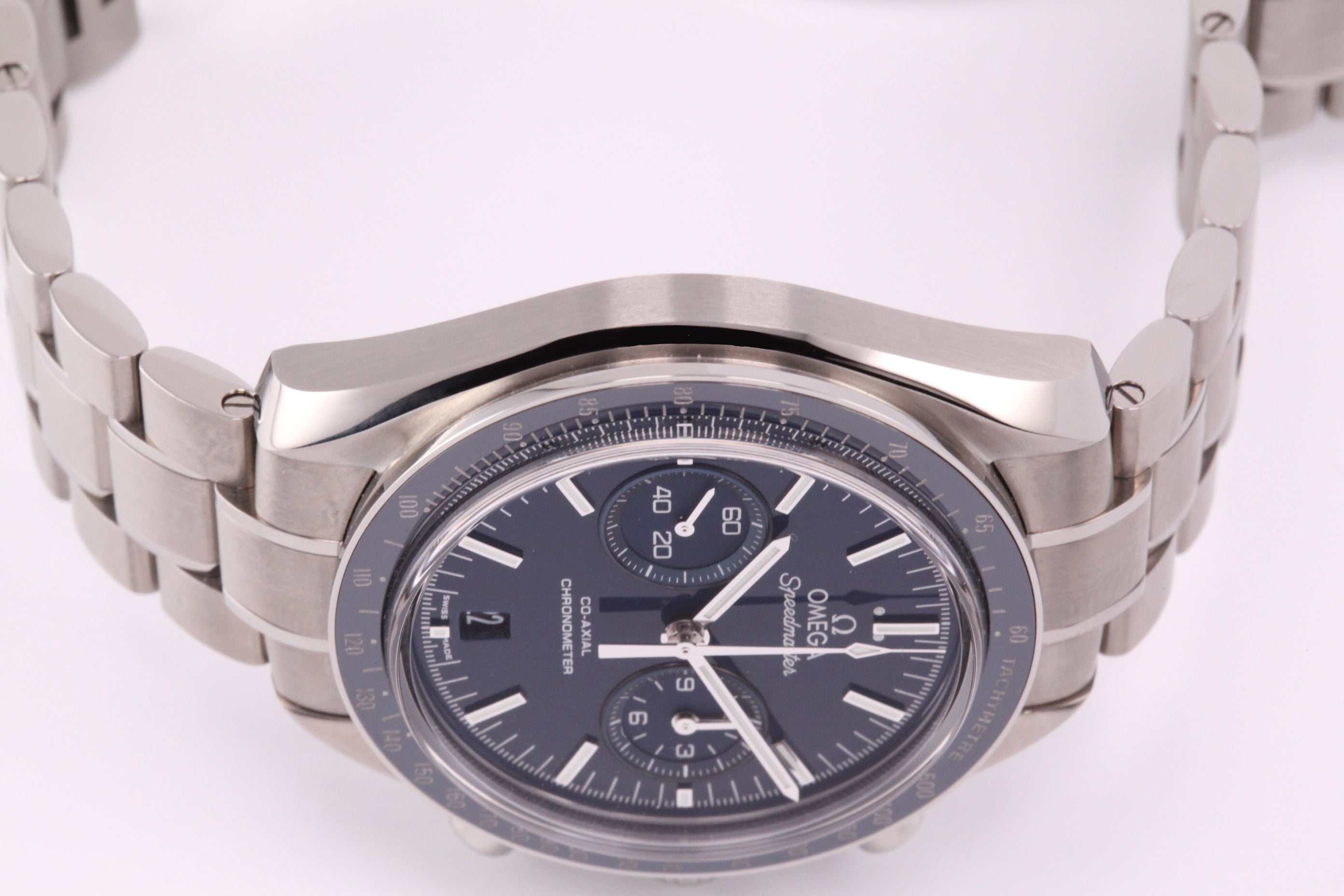 Omega Speedmaster Professional Moon Co Axial Blue Dial Titanium