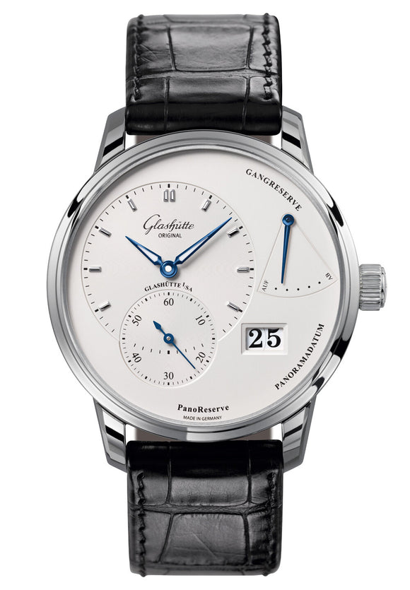 Glashütte Original PanoReserve Steel Silver Dial - The Luxury Well