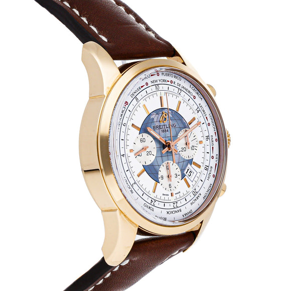 Breitling Transocean Chronograph Unitime Red Gold / Silver 46MM