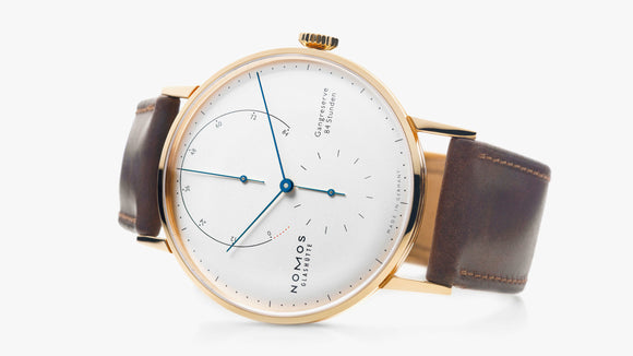 Nomos Lambda 18kt Rose Gold Silver Dial, 84h Power Reserve - The Luxury Well