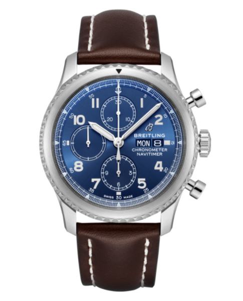 Breitling Navitimer 8 Chronograph 43 Blue Dial with Brown Leather Strap