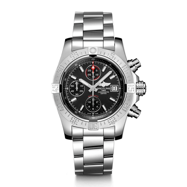 Breitling Avenger II Steel - Volcano Black 43mm - The Luxury Well