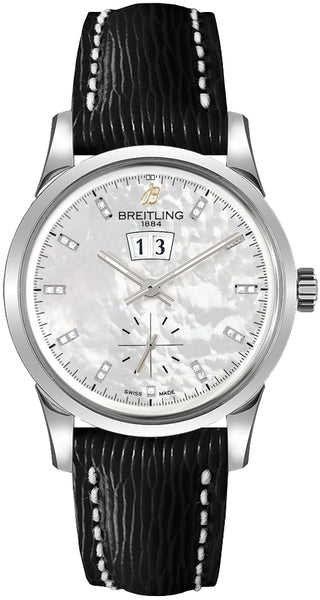 Breitling Transocean 38 Stainless Steel Mother of Pearl White Dial - The Luxury Well