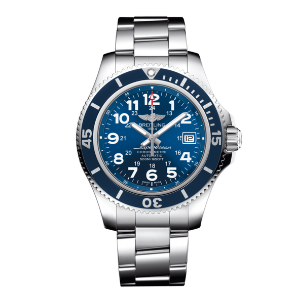 Breitling Superocean II 42 Stainless Steel Blue Dial - The Luxury Well