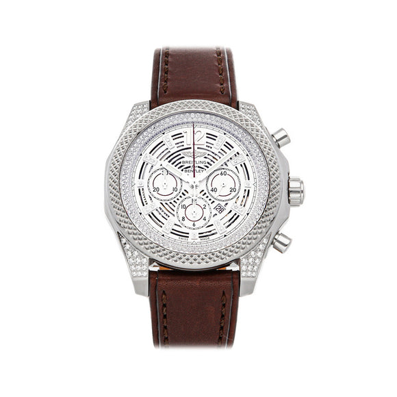 Breitling Bentley Barnato Brown Leather Silver Dial