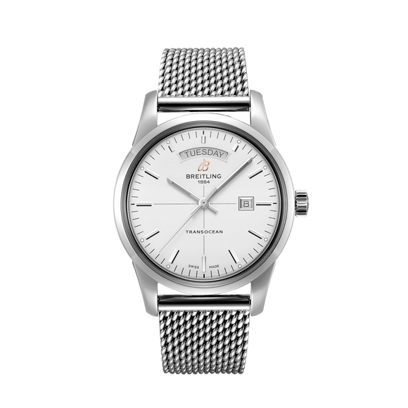 Breitling Transocean Day & Date Stainless Steel - The Luxury Well