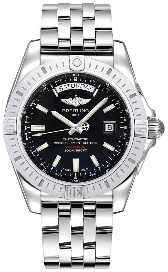 Breitling Galactic 44 Day & Date Automatic Black 44mm Dial - The Luxury Well