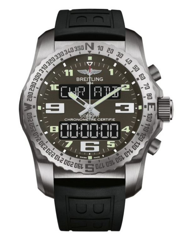 Breitling Cockpit B50 Titanium / Grey / Rubber 46mm - The Luxury Well