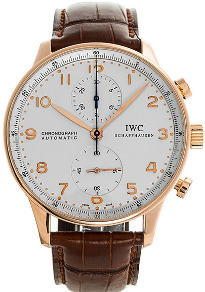 IWC Portuguese 18kt Rose Gold Automatic Chronograph Silver Dial