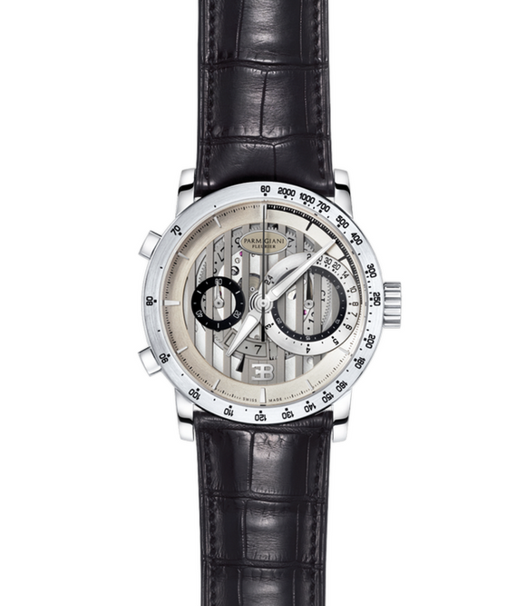 Parmigiani Fleurier Bugatti Atalante Flyback Chronograph 43mm silver dial - The Luxury Well