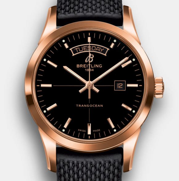 Breitling Transocean Day & Date 18k Red gold - Black