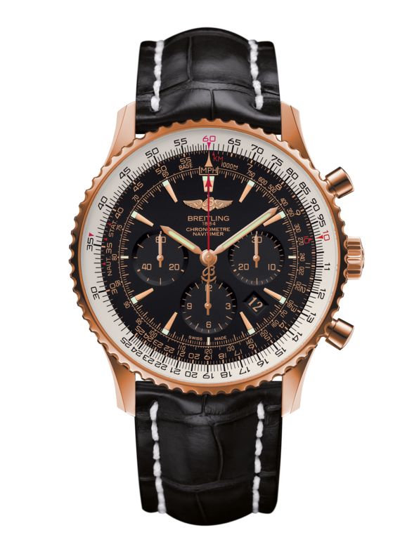 Breitling Navitimer 01 18kt Red Gold Crystal Back Limited Edition - The Luxury Well