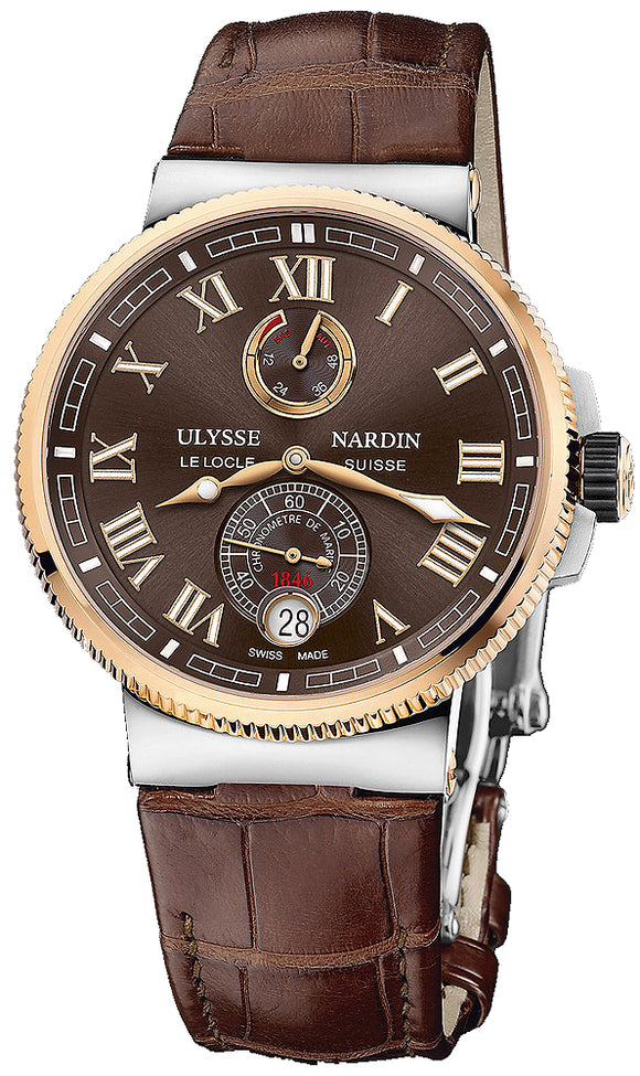 Ulysse Nardin Marine Chronometer Manufacture Stainless Steel & Rose Gold - The Luxury Well