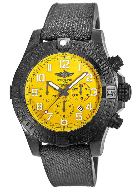 Breitling Avenger Hurricane Matte Black Polymer Yellow Dial - The Luxury Well