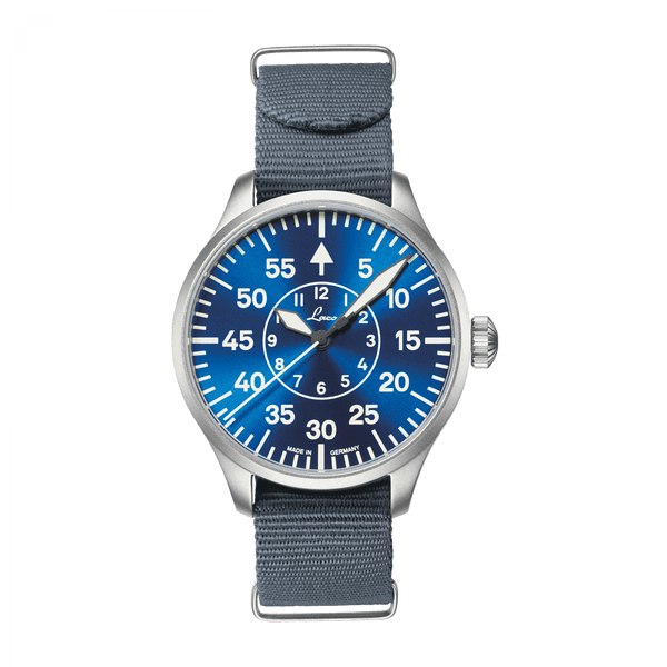 Laco Pilot Watch Basic AACHEN BLAUE STUNDE Blue Dial 39mm - The Luxury Well