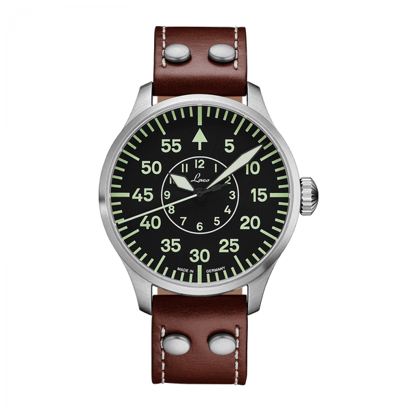 Laco Pilot Watch Basic AACHEN Black Dial 42mm - The Luxury Well