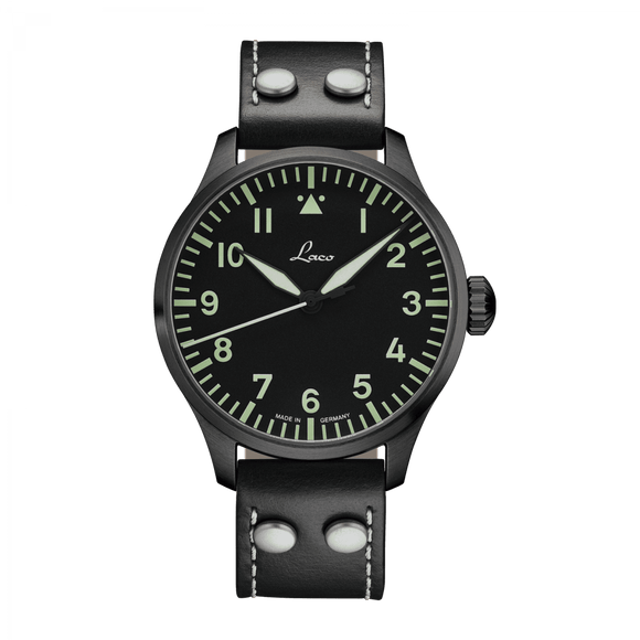 Laco Pilot Watch Basic ALTENBURG Black Dial 42mm - The Luxury Well