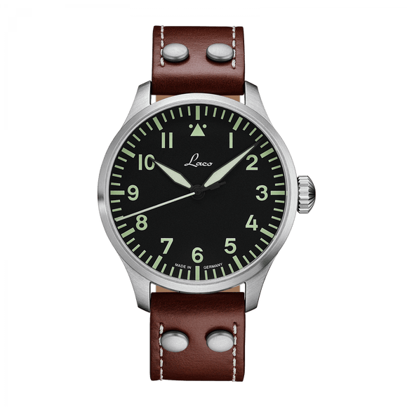 Laco Pilot Watch Basic AUGSBURG Black Dial 42mm - The Luxury Well