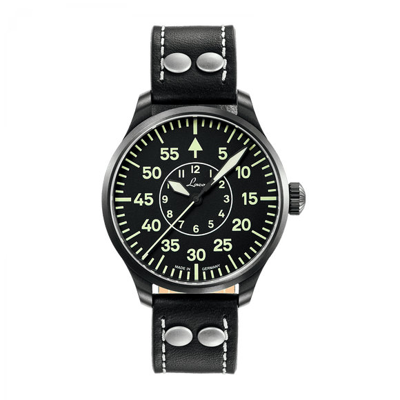 Laco Pilot Watch Basic BIELEFELD Black Dial 39mm - The Luxury Well