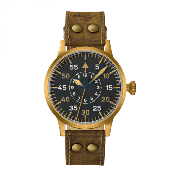 Laco Pilot Watch Original FRIEDRICHSHAFEN BRONZE Black Dial 45 mm - The Luxury Well