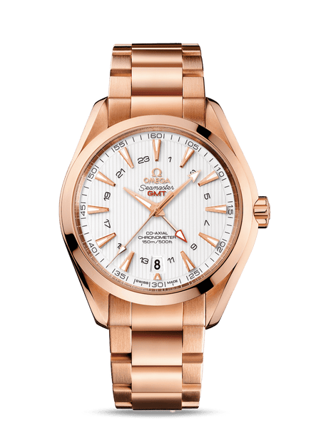 Omega Aqua Terra Co-Axial Red Gold GMT - The Luxury Well