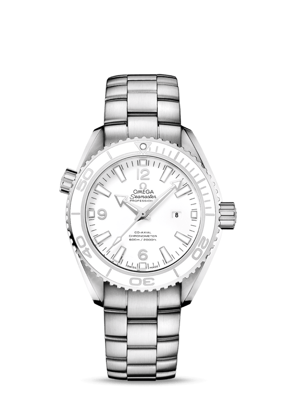 Omega white Planet Ocean 600m Co‑Axial 37.5mm - The Luxury Well