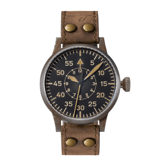 Laco Pilot Watch Original PADERBORN ERBSTÜCK Black Dial 42mm - The Luxury Well