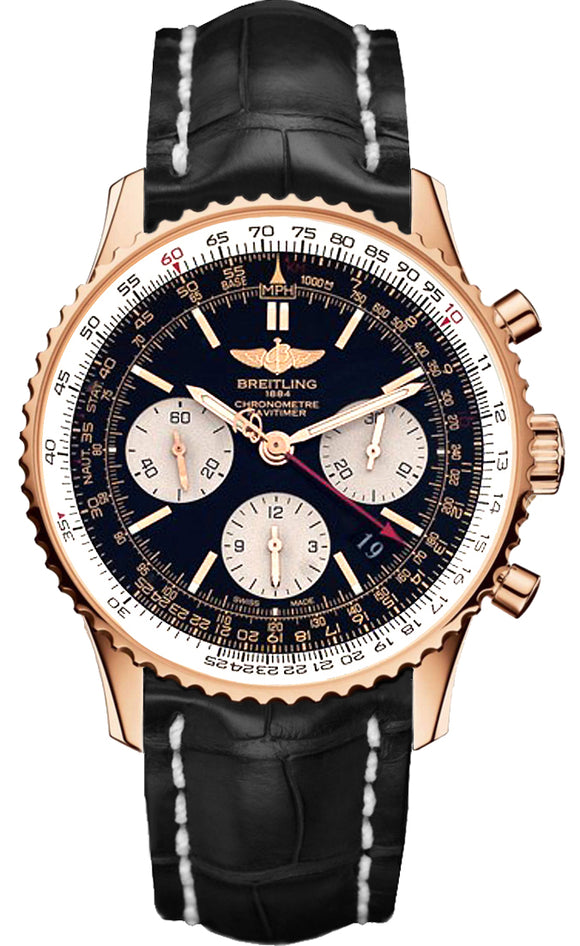 Breitling Navitimer 01 18kt Red Gold Black Dial - The Luxury Well