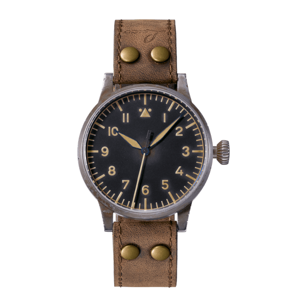 Laco Pilot Watch Original SAARBRÜCKEN ERBSTÜCK Black Dial 45mm - The Luxury Well