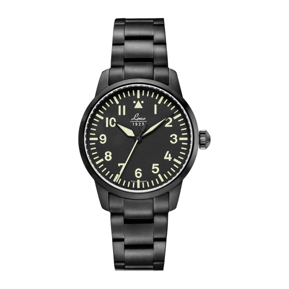Laco Pilot Watch Basic STOCKHOLM Black Dial 36mm - The Luxury Well