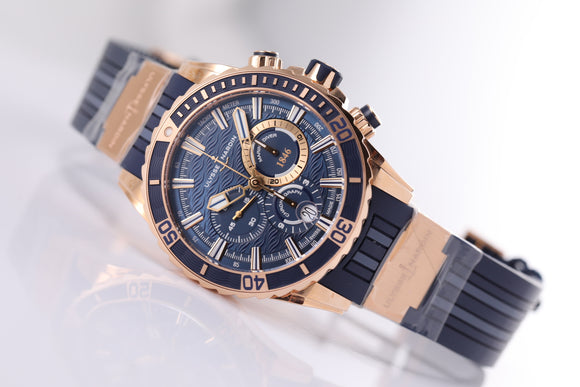 Ulysse Nardin Diver Chronograph 44mm blue dial Ref. 1502-151-3/93 - The Luxury Well